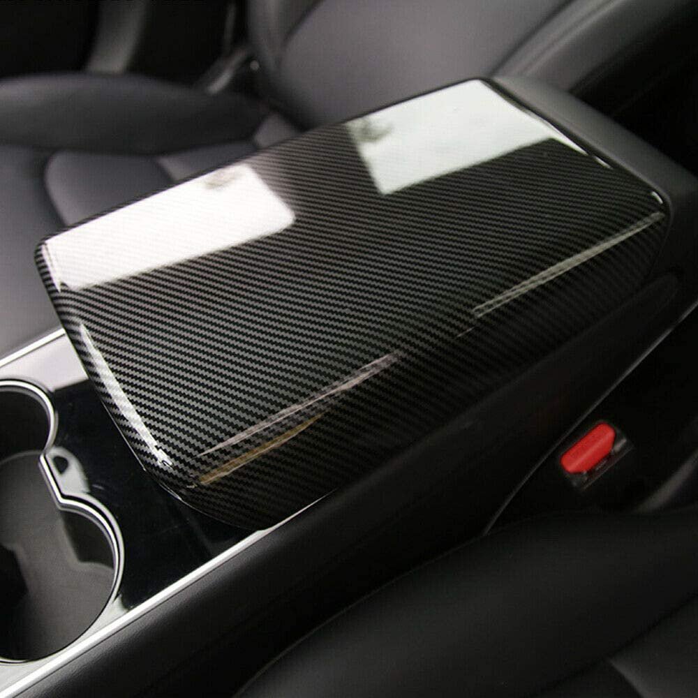 Sikunuo Model Y / 3 Armrest Cover - Dry Carbon Fiber Interior Mods