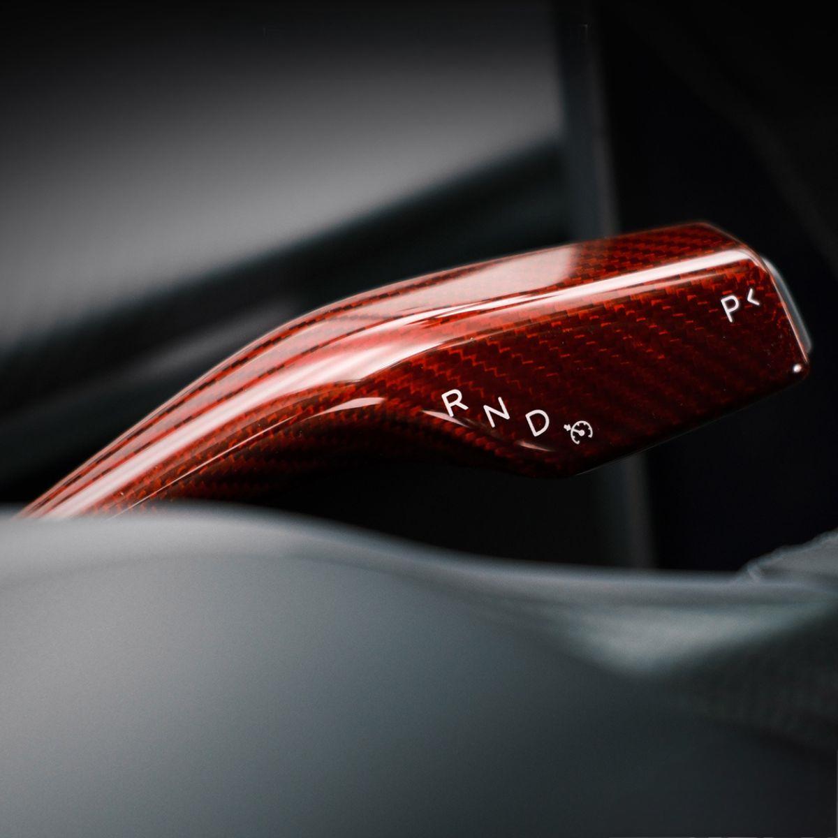 Sikunuo Model 3 / Y Turn Signal Stalk Cover - Dry Carbon Fiber Interior Mods