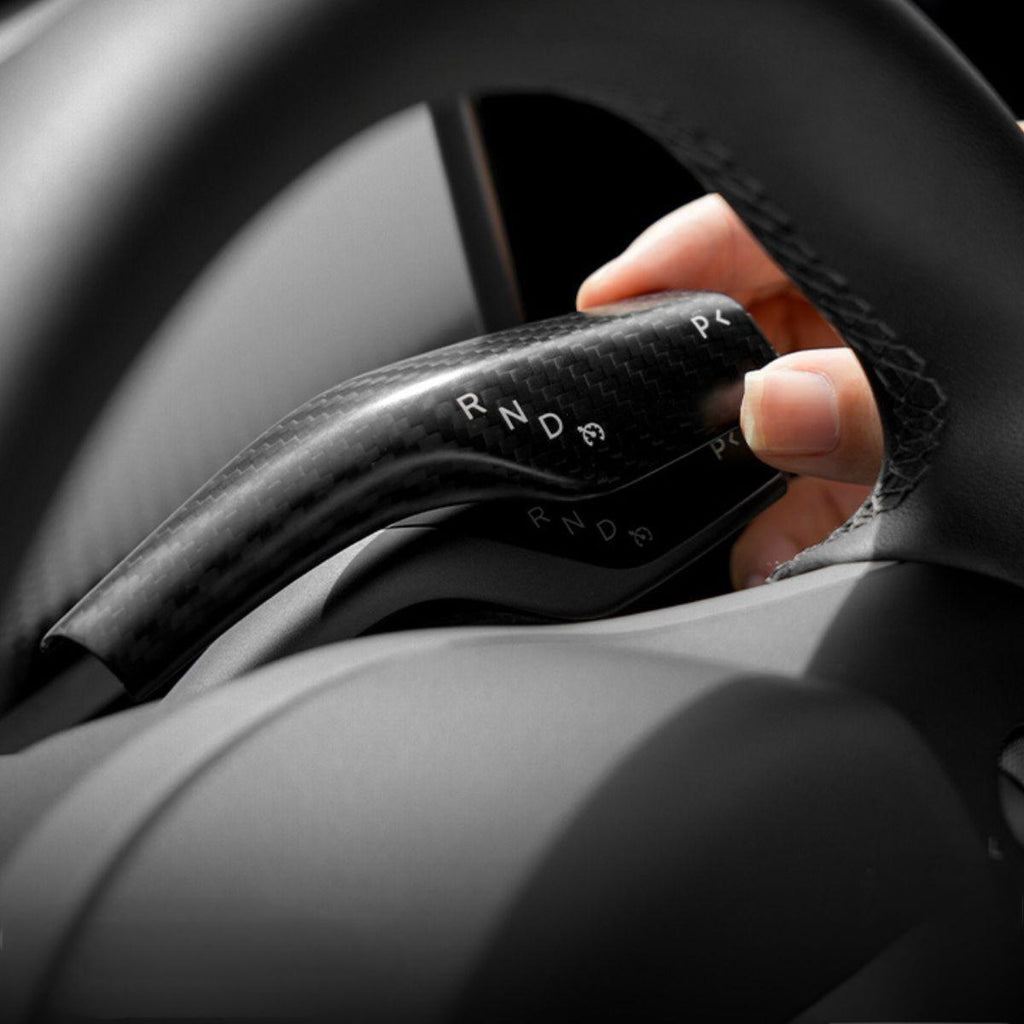 Sikunuo Model 3 / Y Turn Signal Stalk Cover - Dry Carbon Fiber Interior Mods