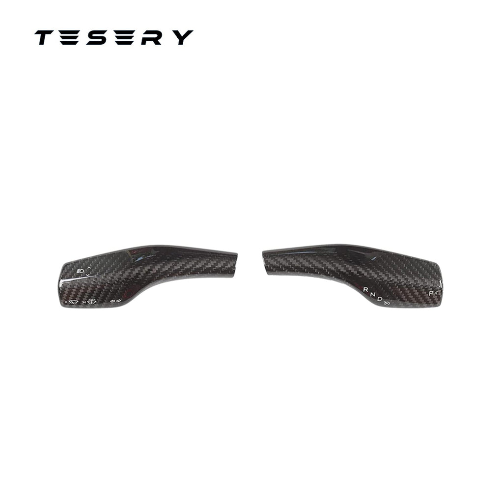 Sikunuo Model 3 / Y Turn Signal Stalk Cover - Dry Carbon Fiber Interior Mods