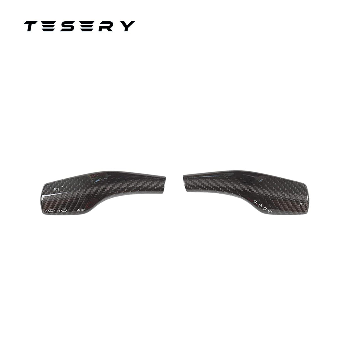 Sikunuo Model 3 / Y Turn Signal Stalk Cover - Dry Carbon Fiber Interior Mods