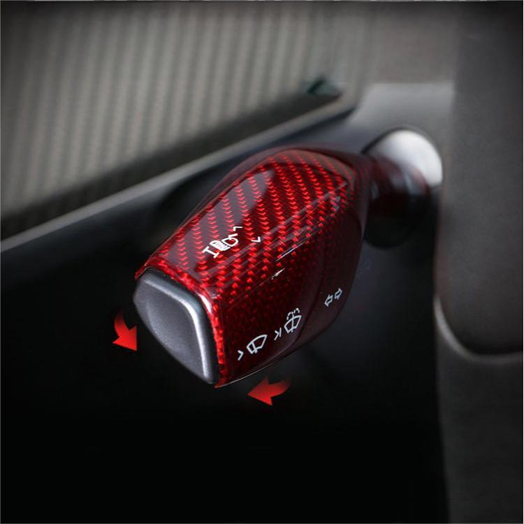 Sikunuo Model 3 / Y Turn Signal Stalk Cover - Dry Carbon Fiber Interior Mods