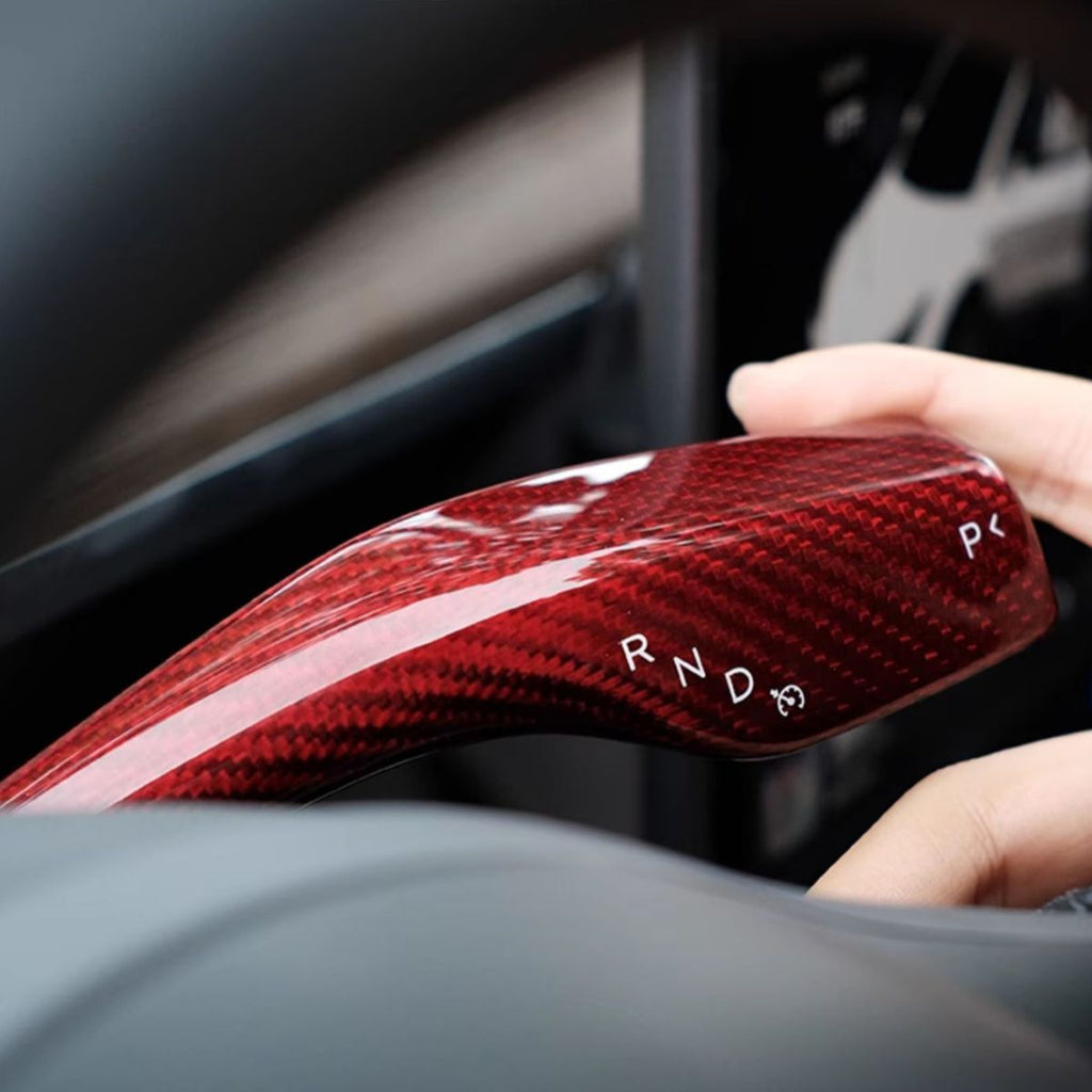 Sikunuo Model 3 / Y Turn Signal Stalk Cover - Dry Carbon Fiber Interior Mods