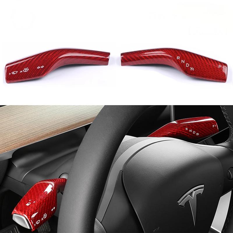 Sikunuo Model 3 / Y Turn Signal Stalk Cover - Dry Carbon Fiber Interior Mods