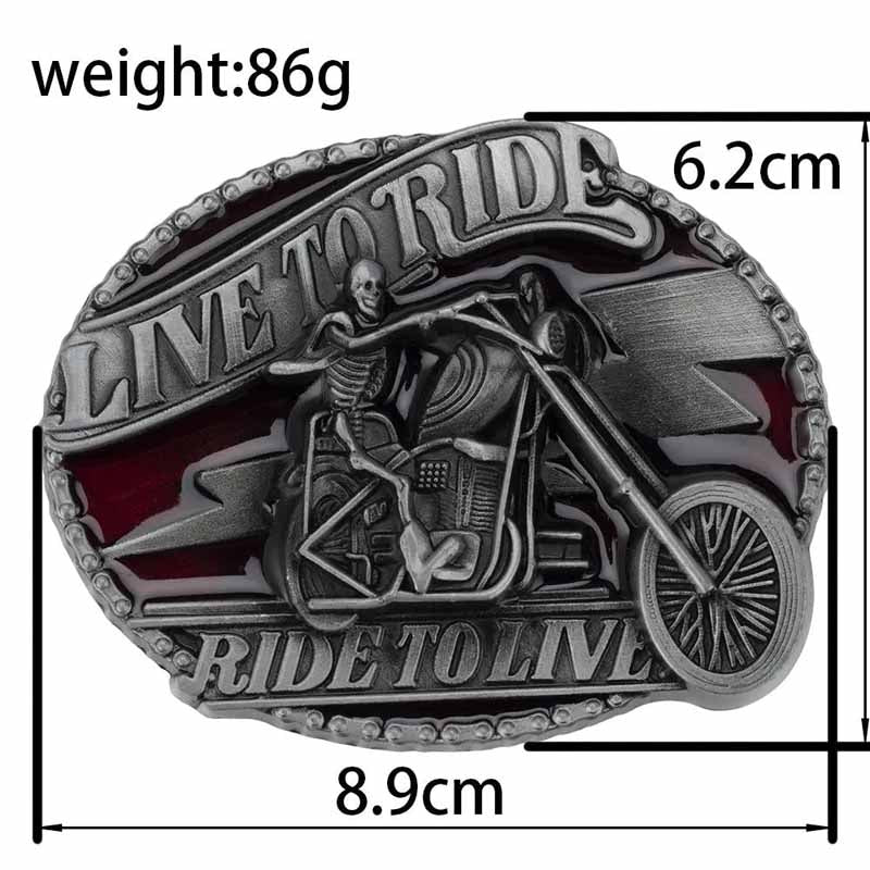 Motorcycle Live To Ride Belt Buckle