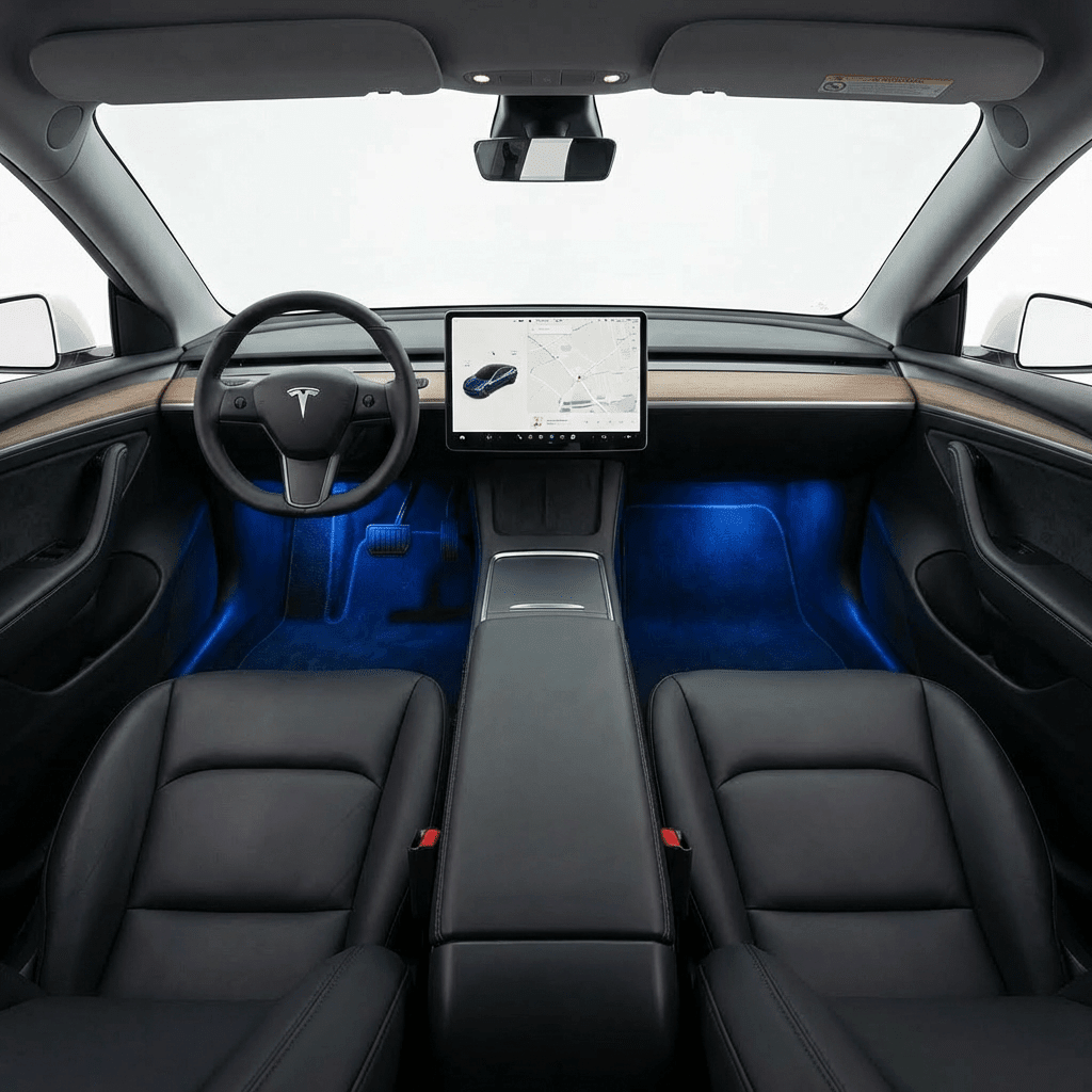 Sikunuo Multi-Color RGB Footwell LED Lights for Model 3/Y/S
