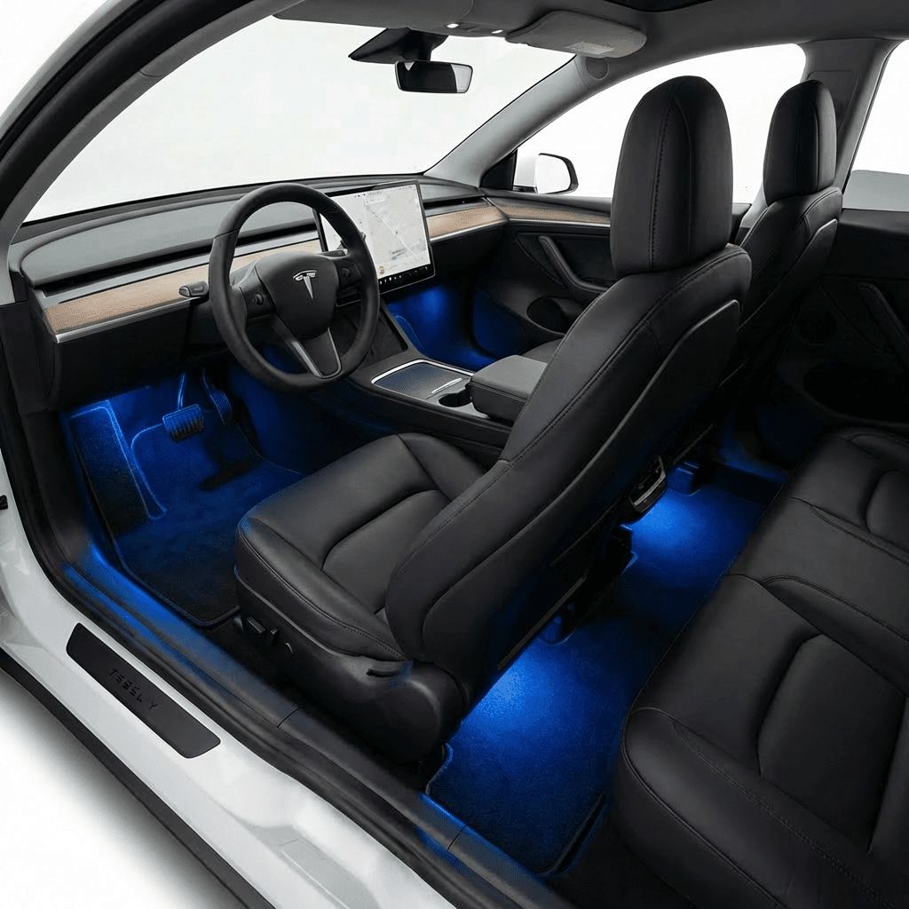 Sikunuo Multi-Color RGB Footwell LED Lights for Model 3/Y/S