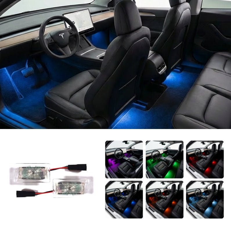 Sikunuo Multi-Color RGB Footwell LED Lights for Model 3/Y/S