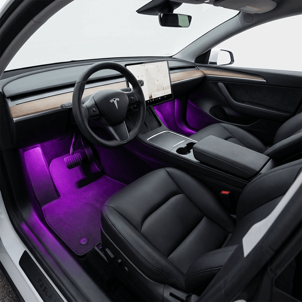Sikunuo Multi-Color RGB Footwell LED Lights for Model 3/Y/S