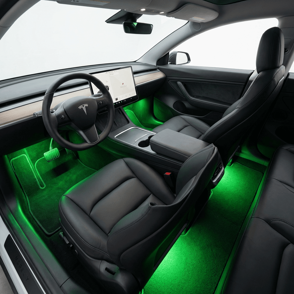 Sikunuo Multi-Color RGB Footwell LED Lights for Model 3/Y/S