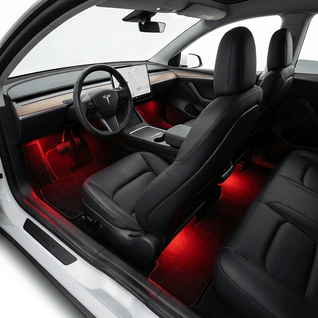 Sikunuo Multi-Color RGB Footwell LED Lights for Model 3/Y/S