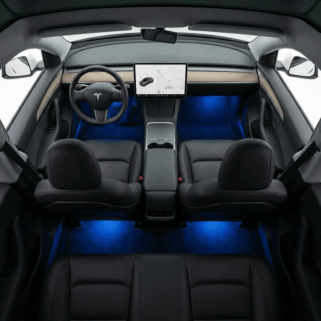 Sikunuo Multi-Color RGB Footwell LED Lights for Model 3/Y/S