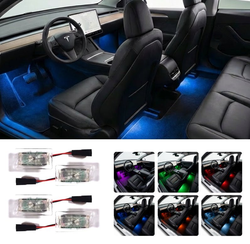 Sikunuo Multi-Color RGB Footwell LED Lights for Model 3/Y/S