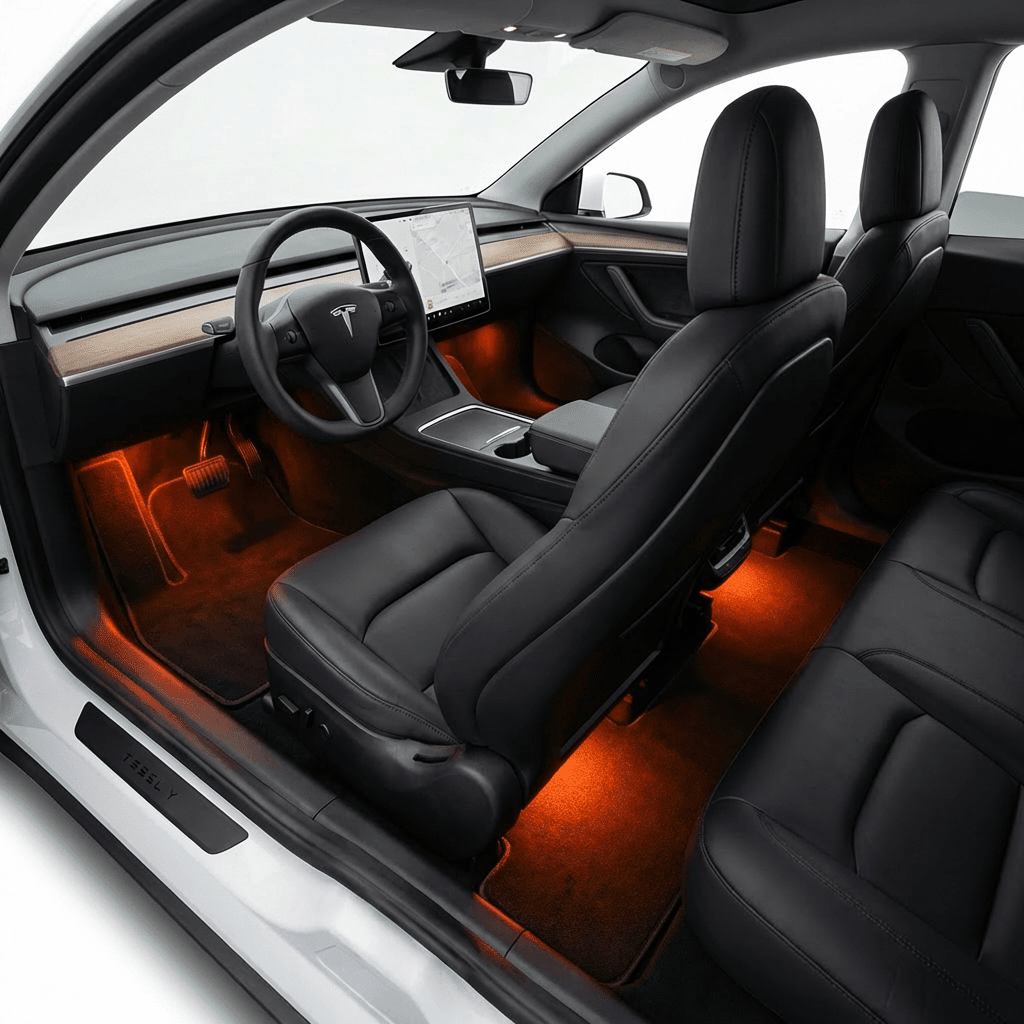 Sikunuo Multi-Color RGB Footwell LED Lights for Model 3/Y/S