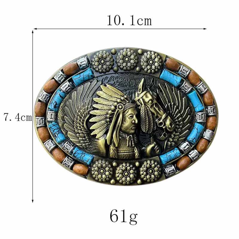 Native American  Turquoise Decor Western Belt Buckle