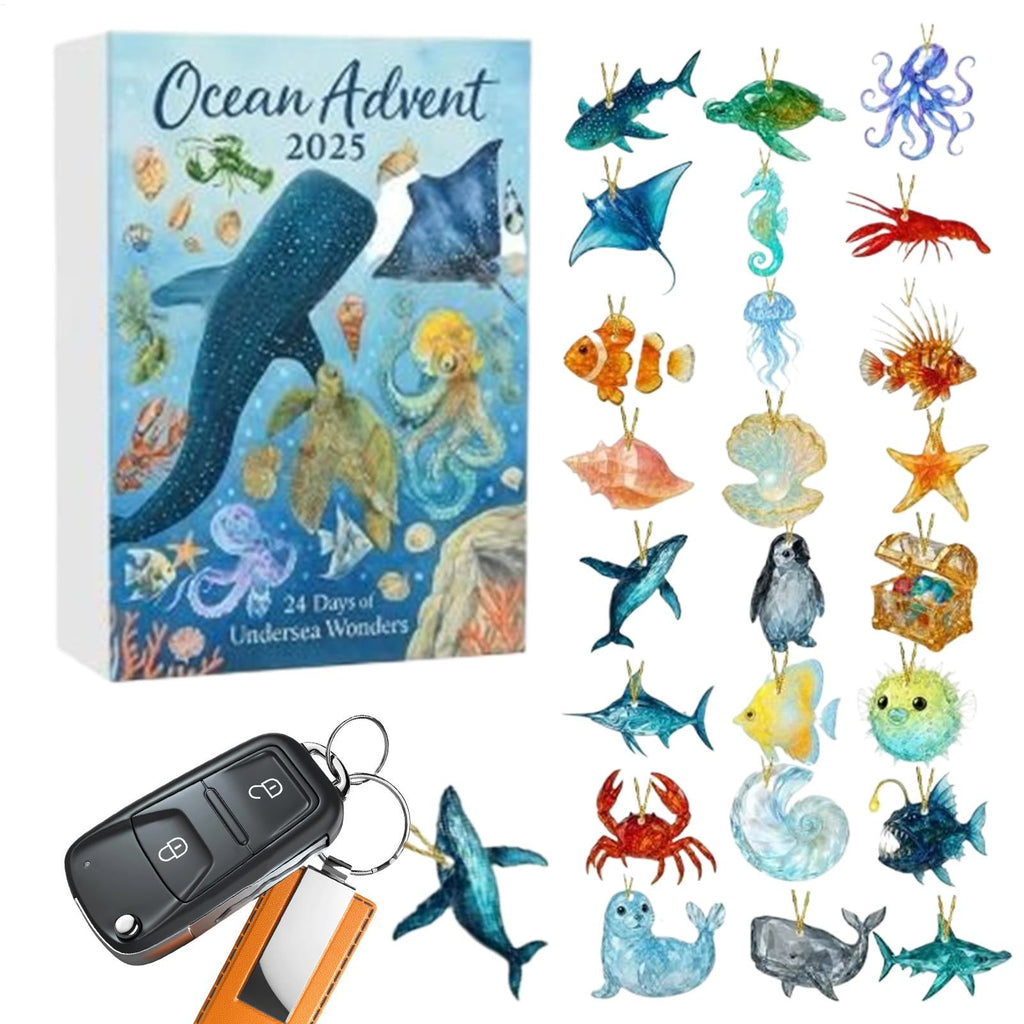Ocean Animals Advent Calendar 2026 - 24 Sea Animal Ornaments
