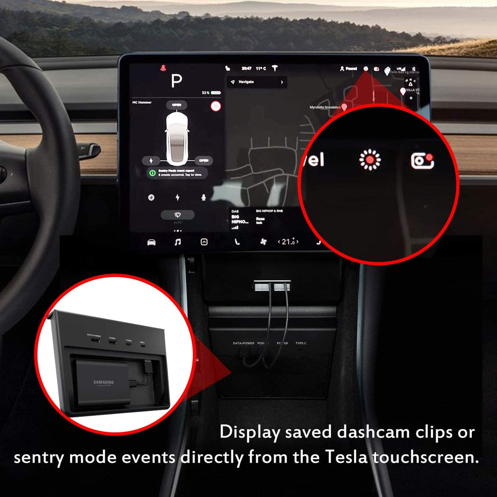 Old style hub USB hub for Tesla Model 3 (2017-2020)