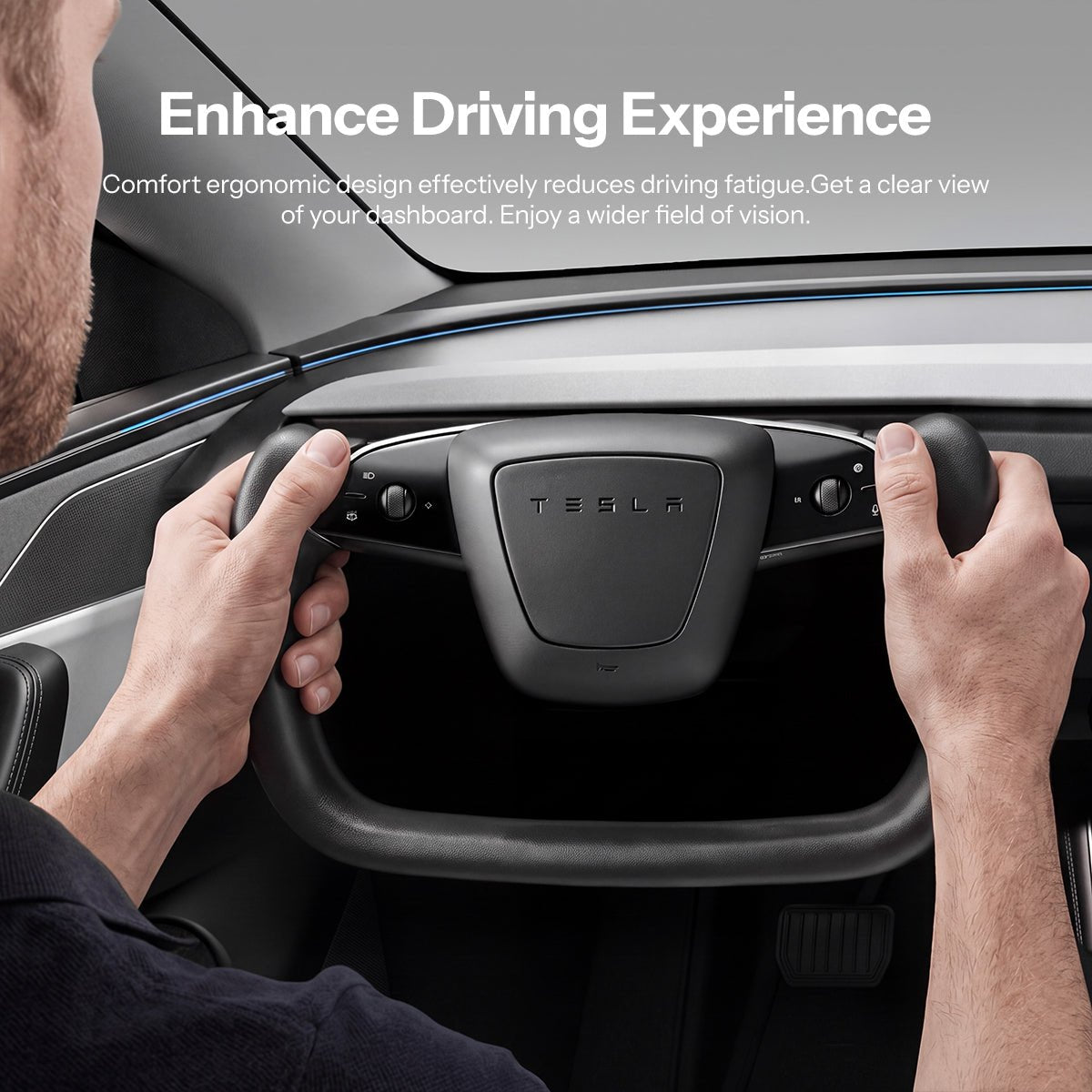 Open-Bottom Yoke Steering Wheel for Model Y Juniper / Model 3 Highland