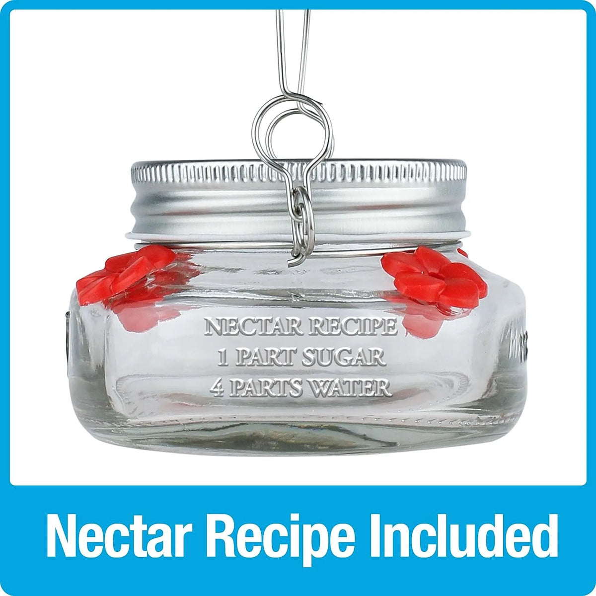 Beautiful Plastic Jar Hummingbird Feeder W/ Four Ports