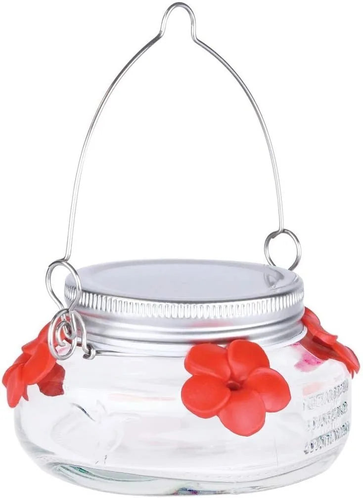 Beautiful Plastic Jar Hummingbird Feeder W/ Four Ports