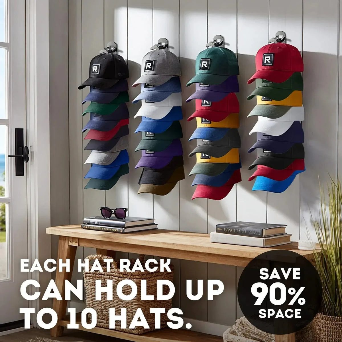 Hat Hook for Wall 2 Pack Hat Organizer