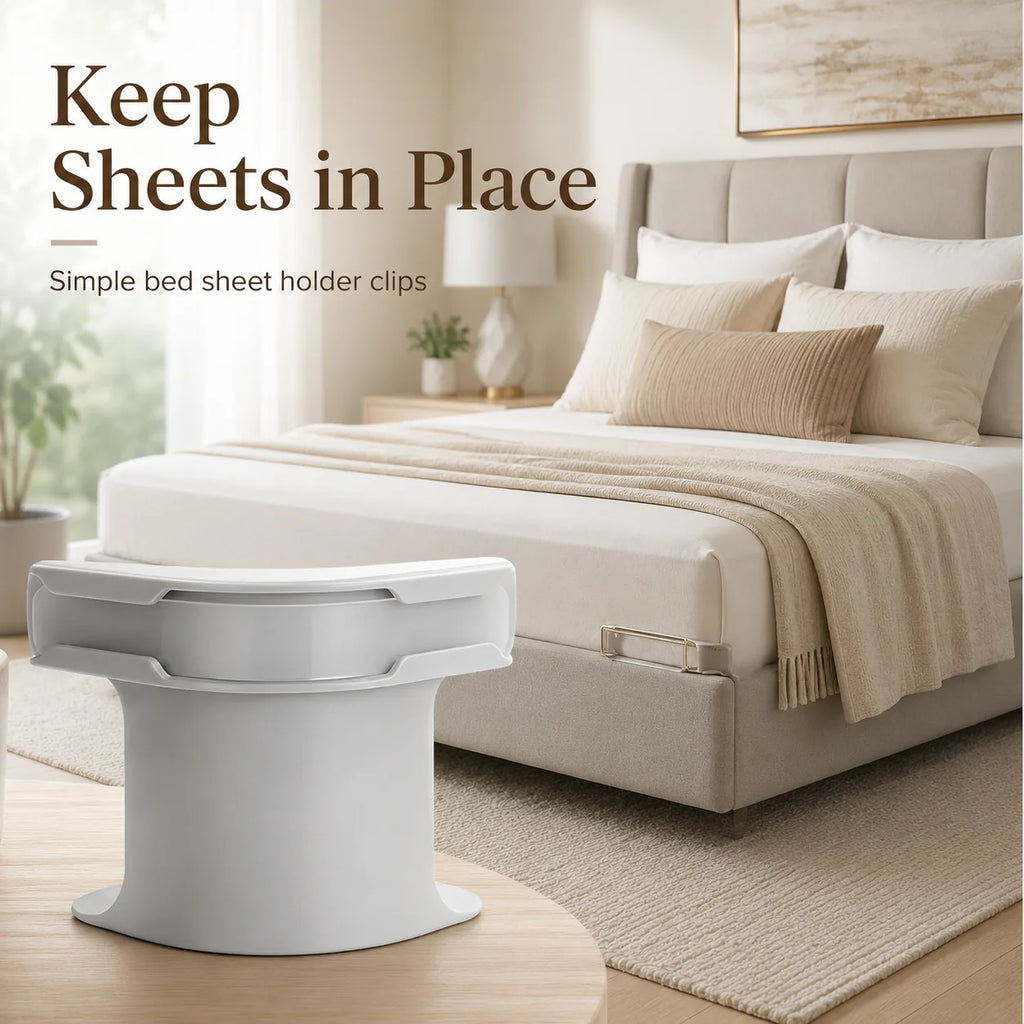 Secure Fit Sheet Holders – Wrinkle-Free. Slip-Free Bed