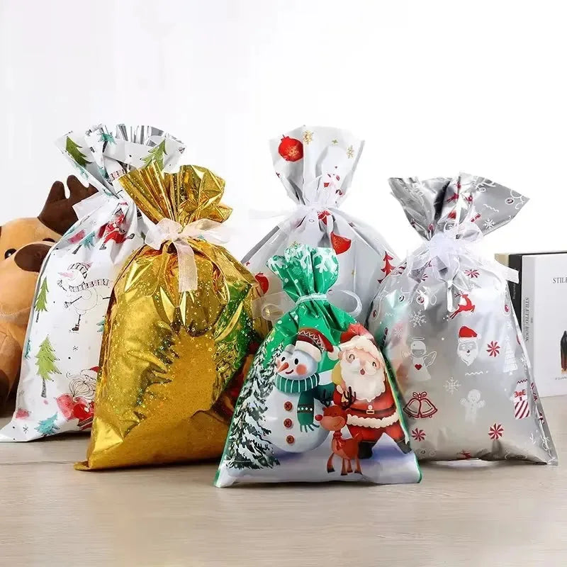 Christmas Drawstring Gift Bags – Set of 15