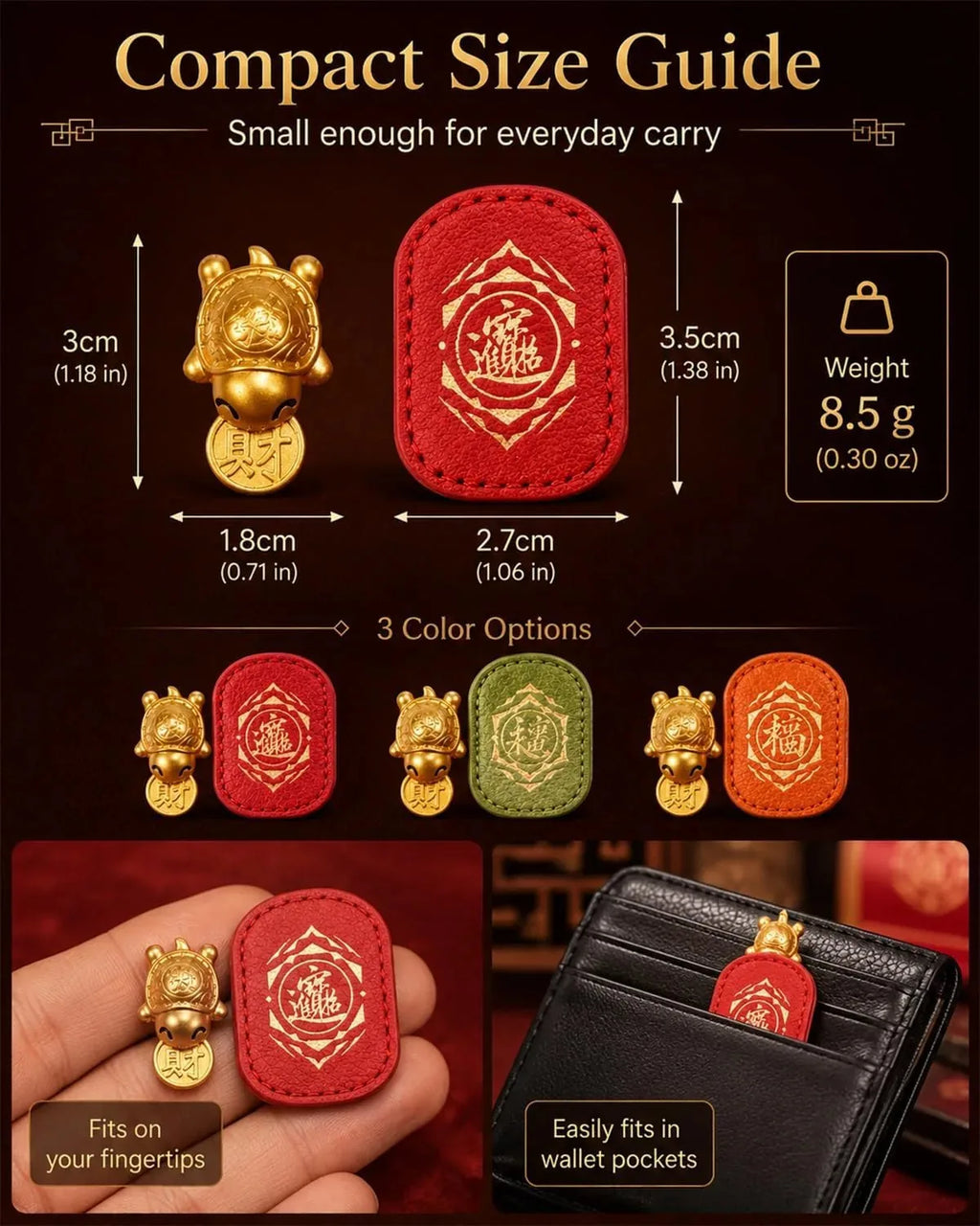 Gold Turtle Coin Wallet Charm – 2 Pack