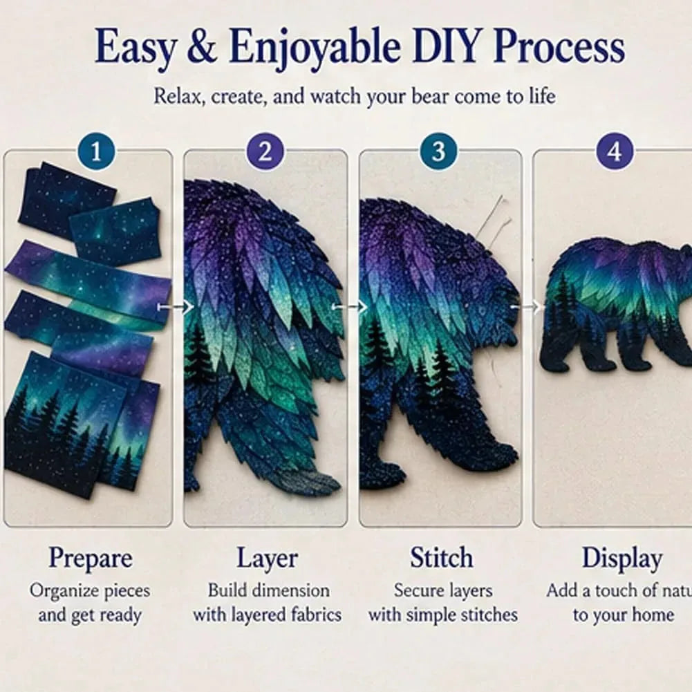 Northern Lights Wildlife Patchwork Art Kit