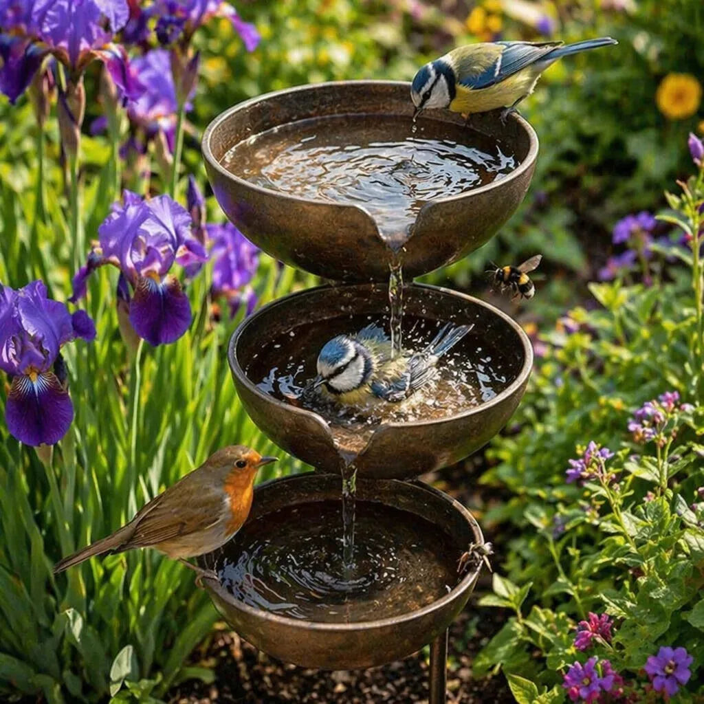 Bring Life Back To Your Garden – Peaceful Cascading Rain Catcher Bird Bath For Welcoming Garden Wildlife