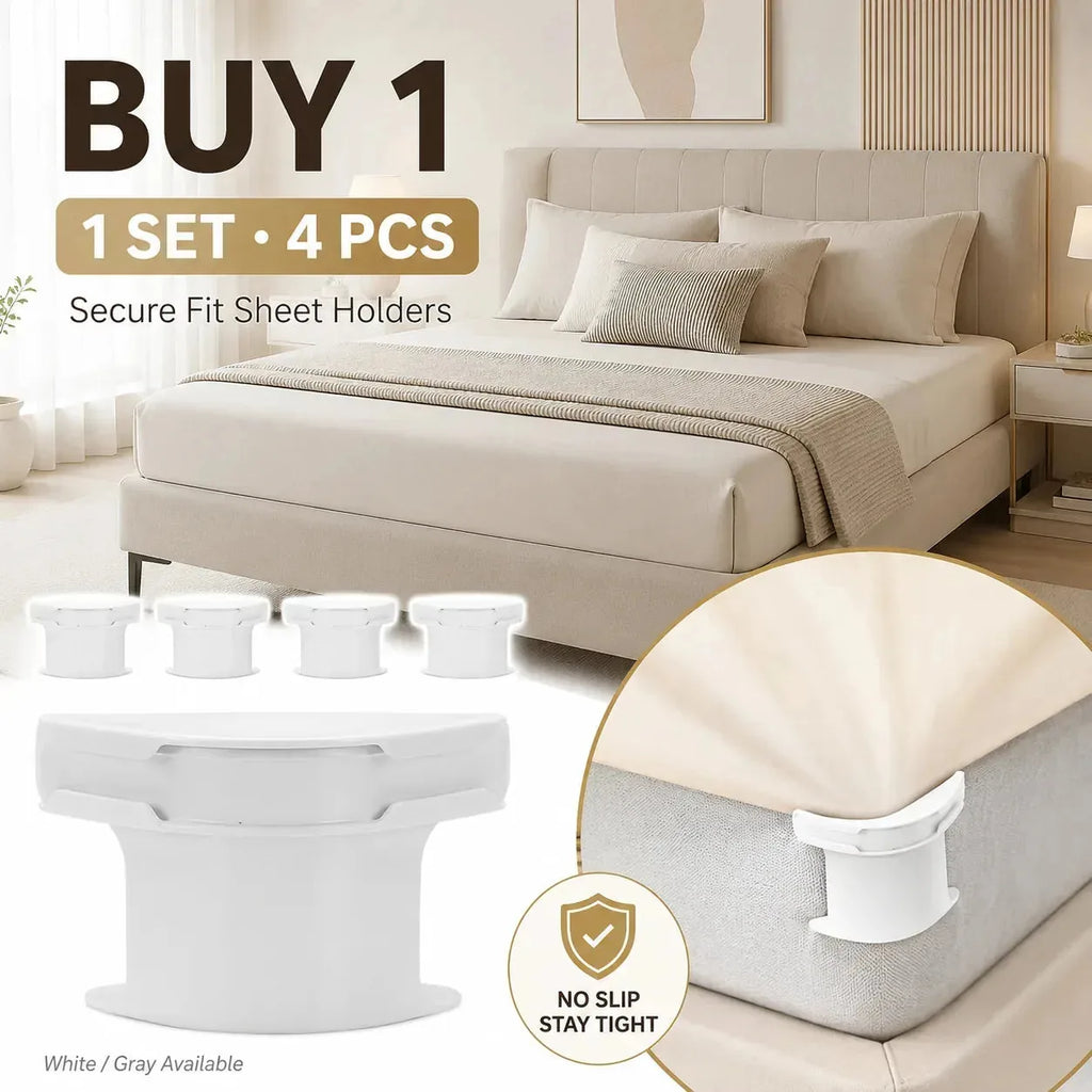 Secure Fit Sheet Holders – Wrinkle-Free. Slip-Free Bed