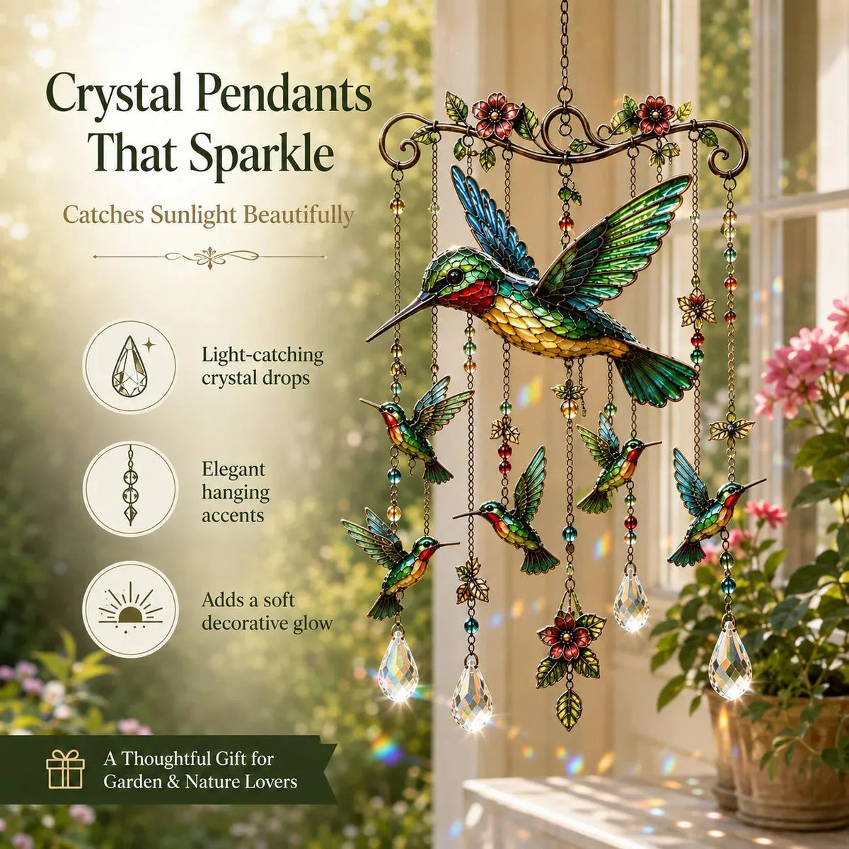 Graceful Hummingbird Wind Chime