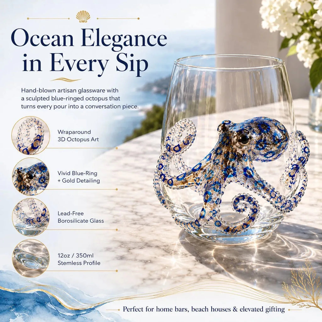 The Perfect Beach House Gift 3D Ocean Animal Artisan Glassware Collection