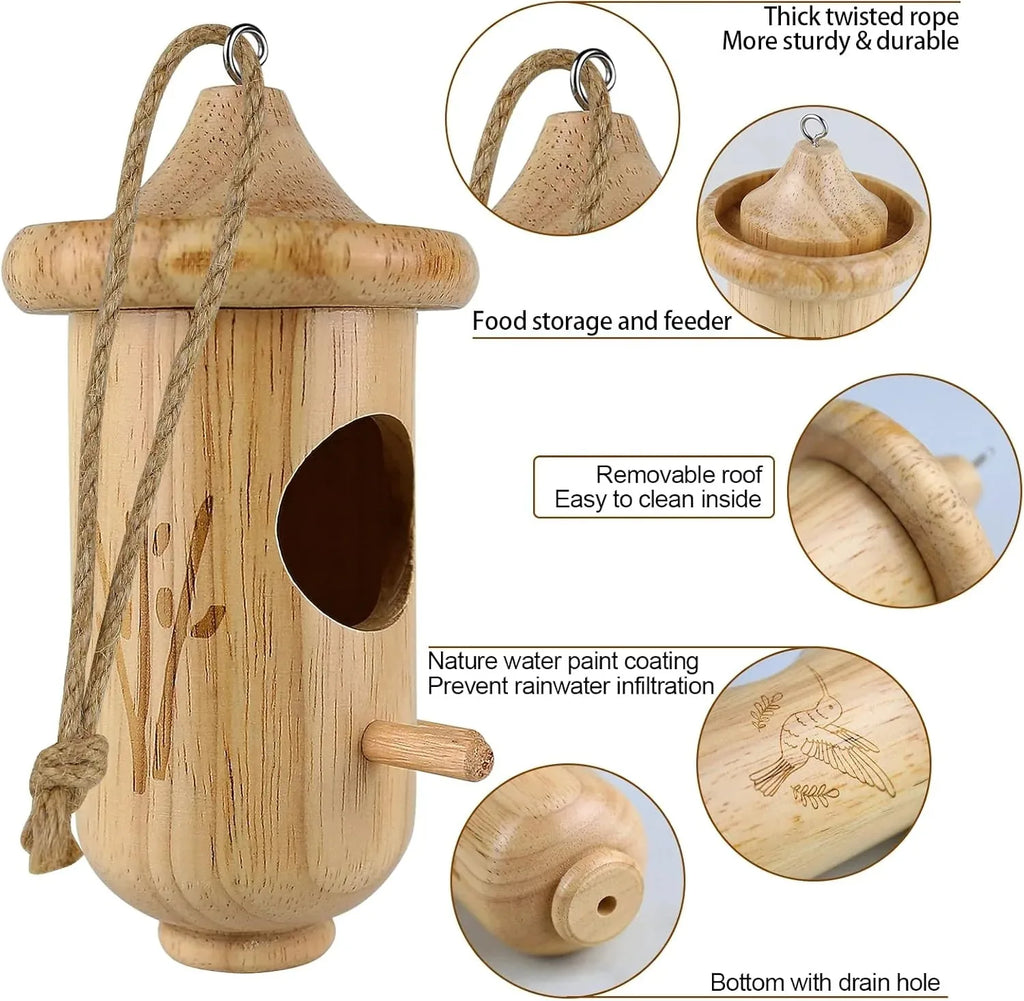 Wooden Hummingbird House