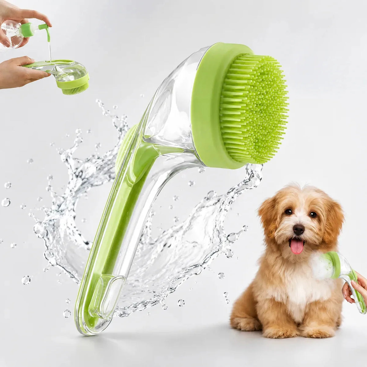 2-in-1 Pet Bath Brush & Shampoo Dispenser-2 PCS