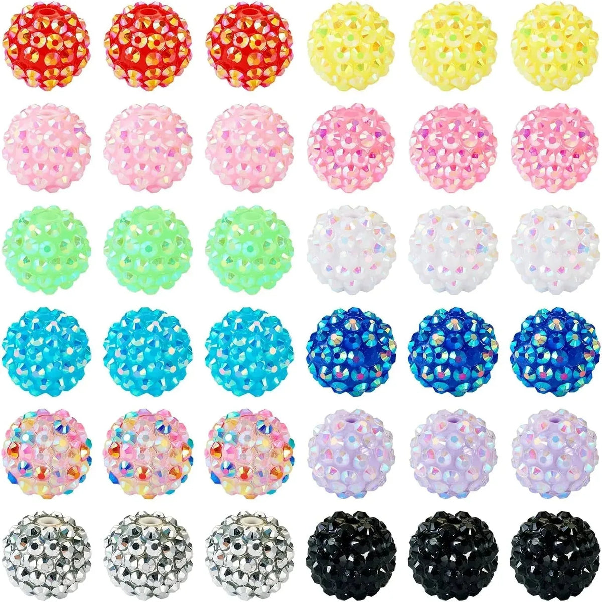 Colorful Rhinestone Craft Beads – 100 Pieces