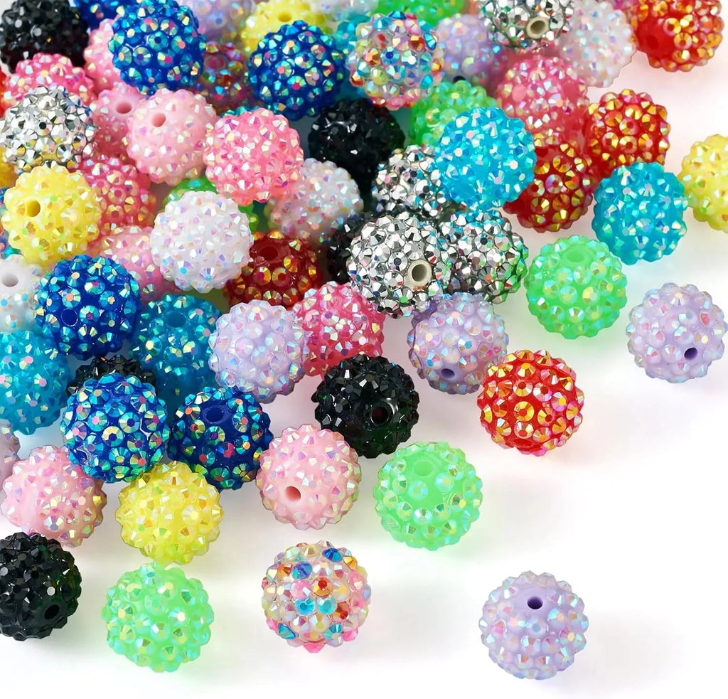 Colorful Rhinestone Craft Beads – 100 Pieces