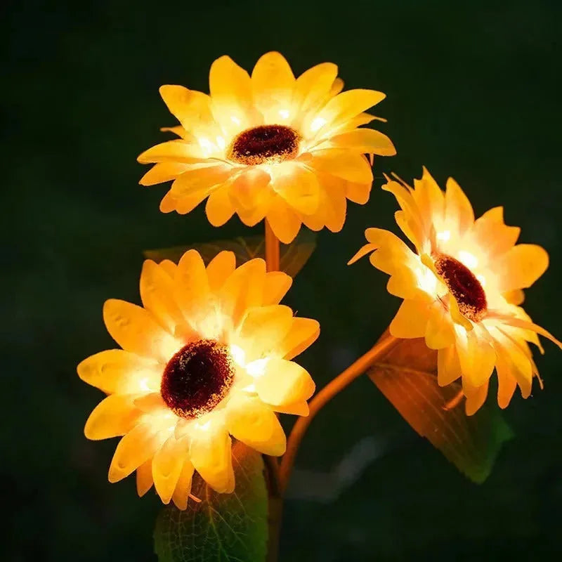 Solar Sunflower LED Lights Outdoor 2 Pack
