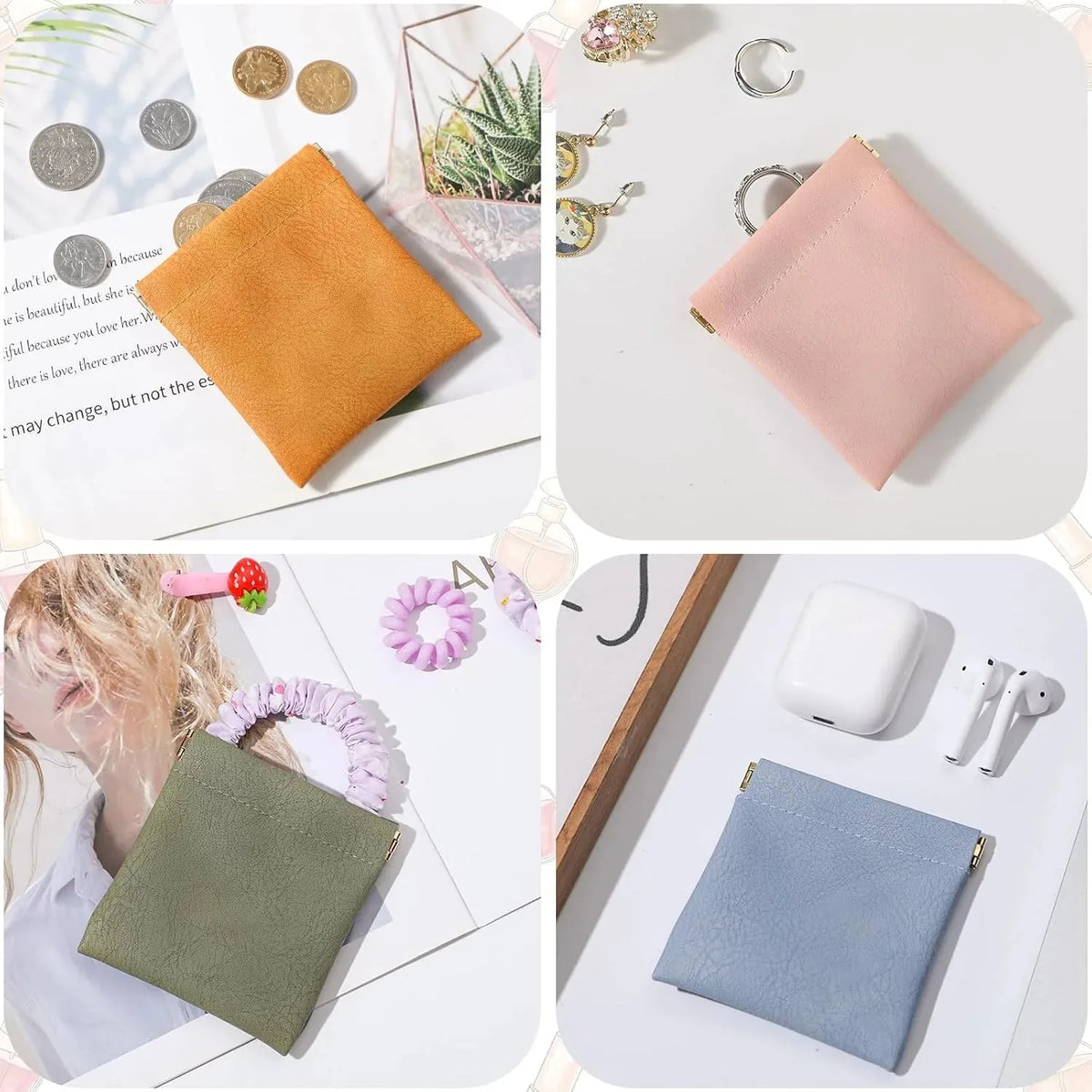 Squeeze-Open Mini Storage Pouches – 4 Pack