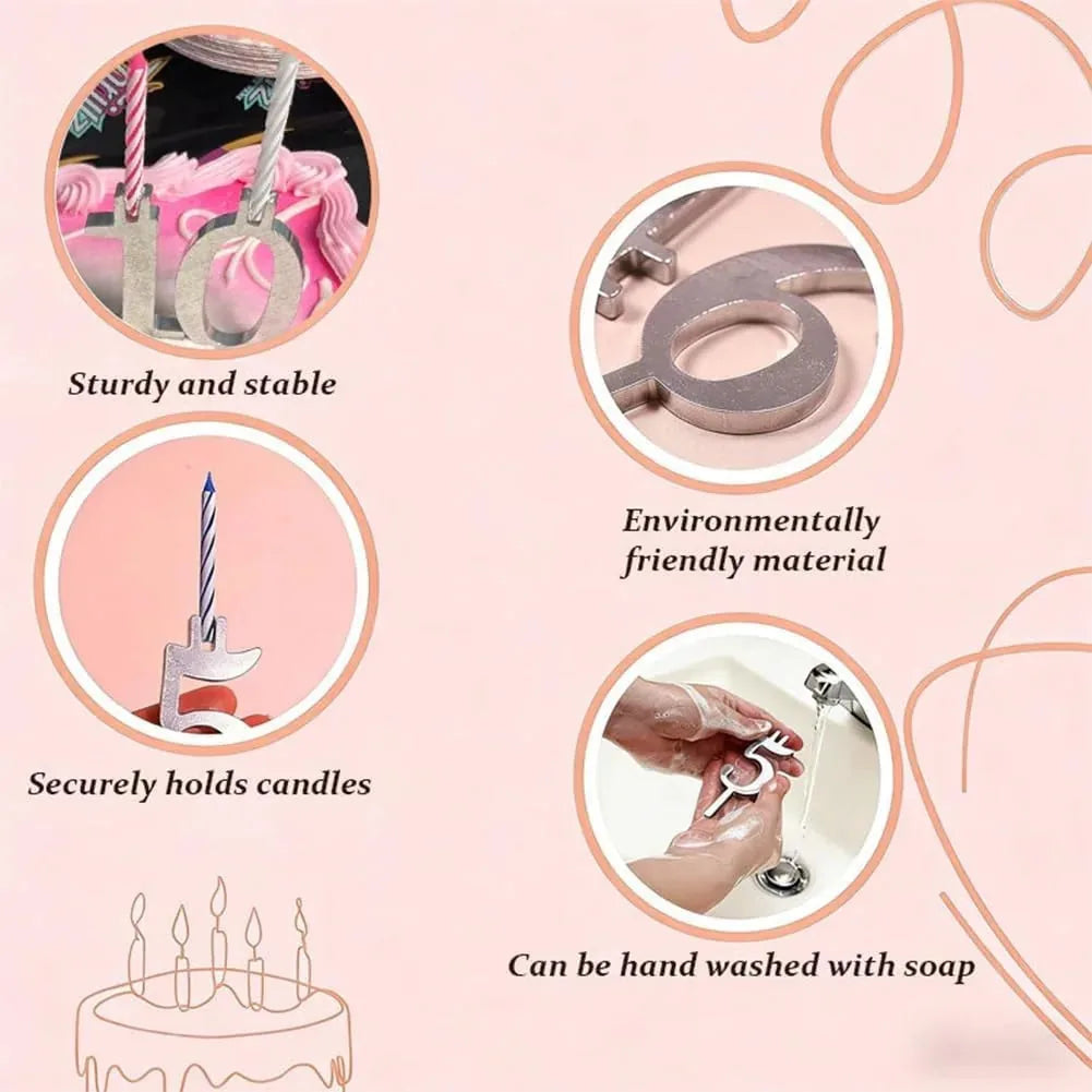 Reusable Number Candle Holder Set-(2SETS)