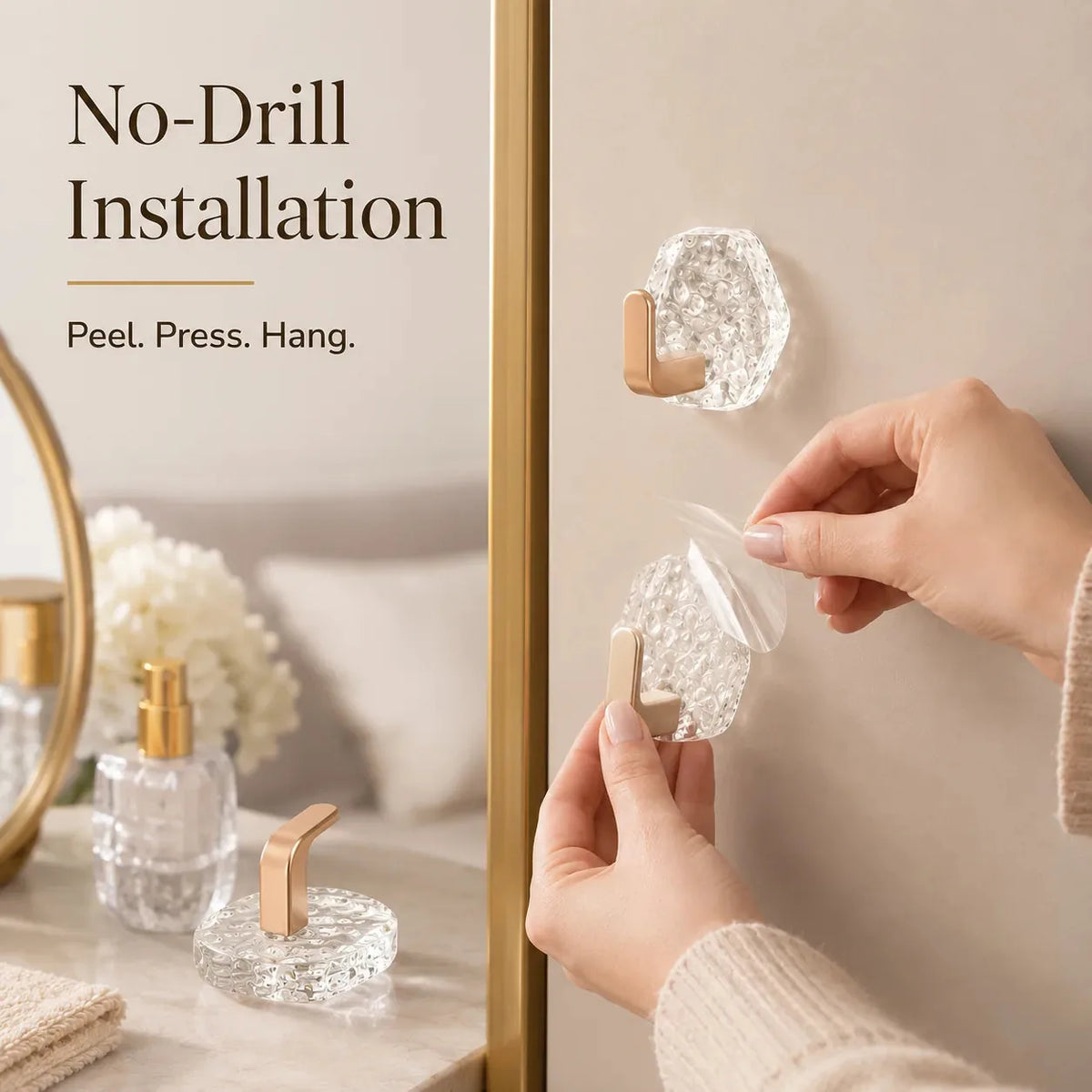 🏠✨10-Pack Heavy-Duty Adhesive Hooks – Strong Hold. No Drilling