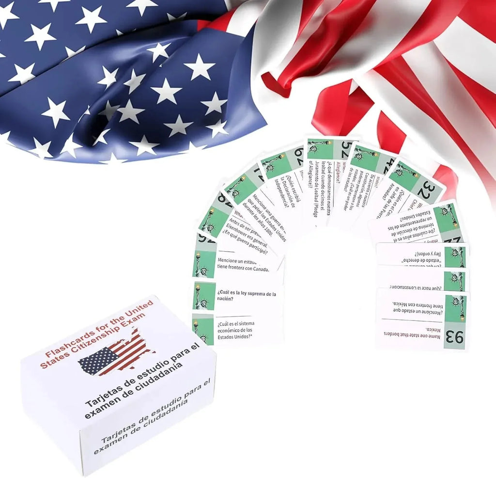 U.S. Citizenship Test Flash Cards English & Spanish