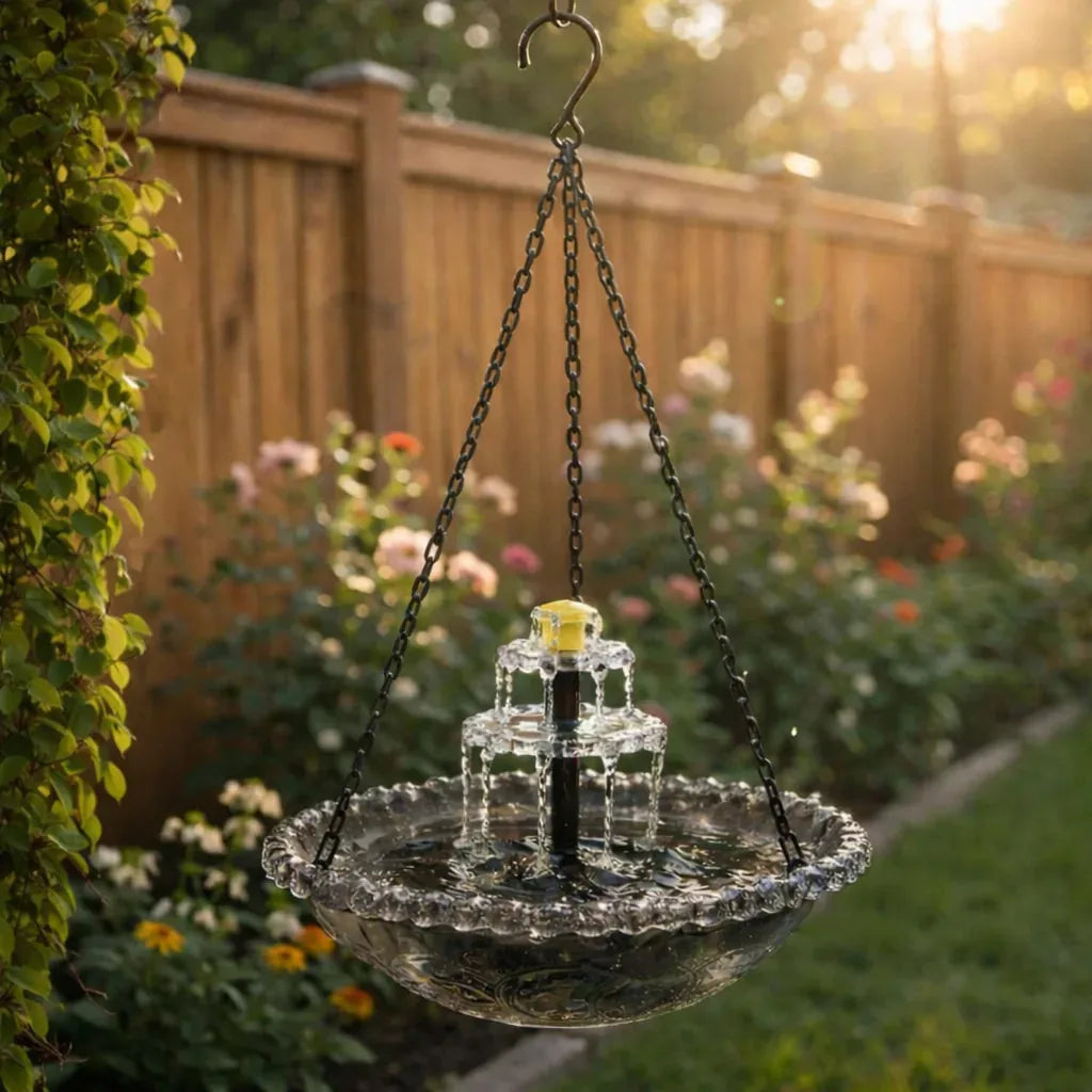 1Solar Cascade Hanging Bird Bath Fountain