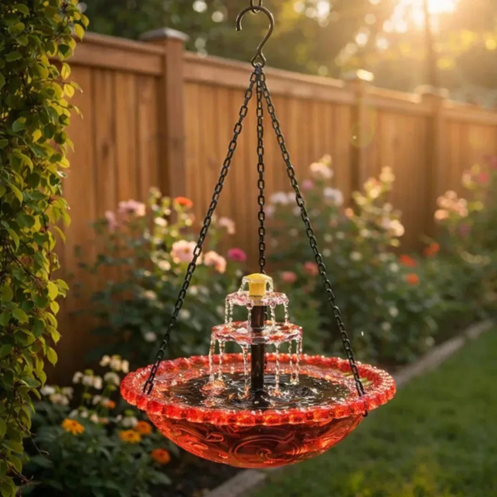 1Solar Cascade Hanging Bird Bath Fountain