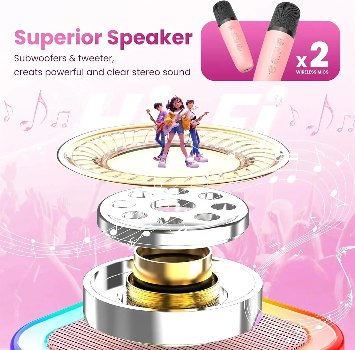 Portable Bluetooth Mini Karaoke Microphone Singing Speaker