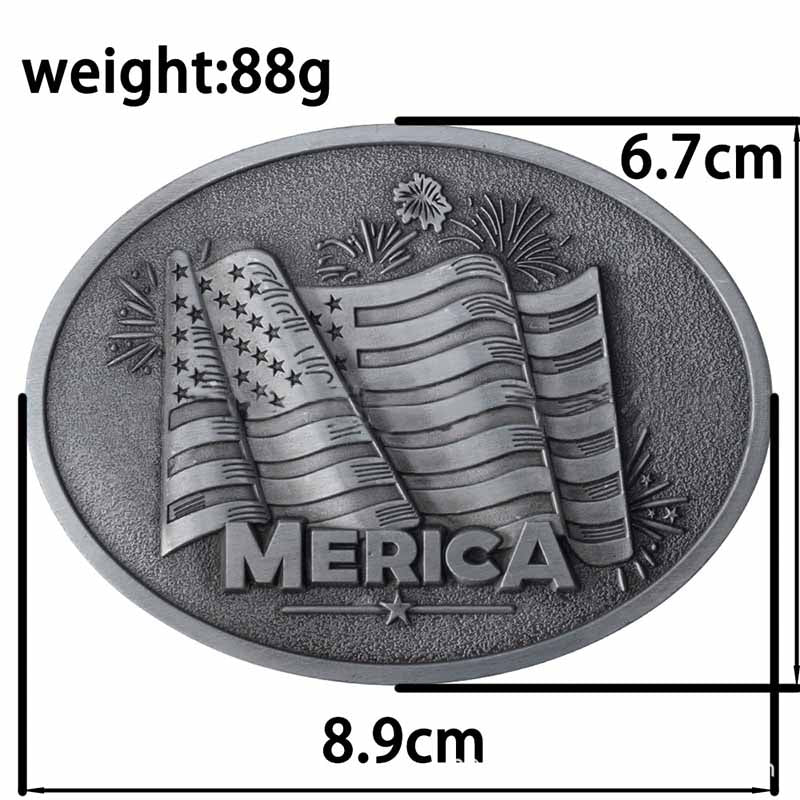 Oval MERICA Flag Belt Buckle
