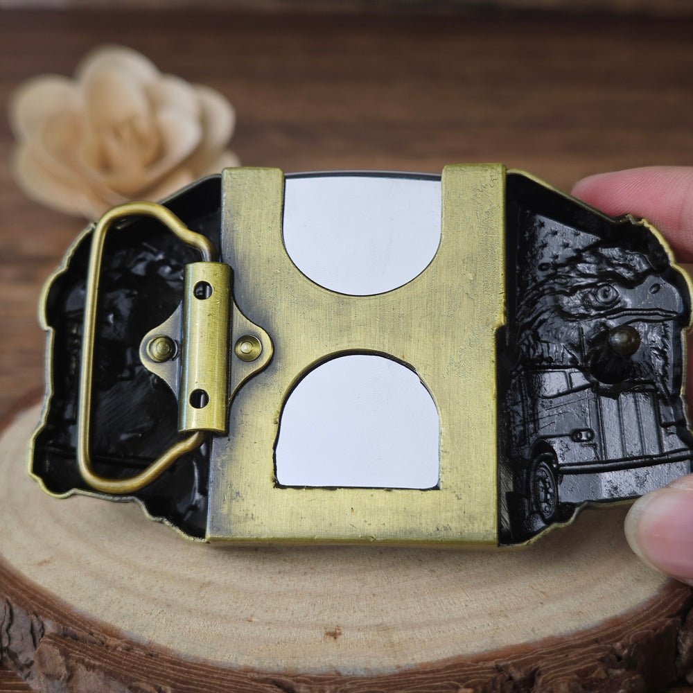 Patriot Belt Buckle with Hidden Lighter
