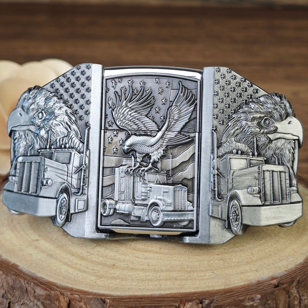 Patriot Belt Buckle with Hidden Lighter