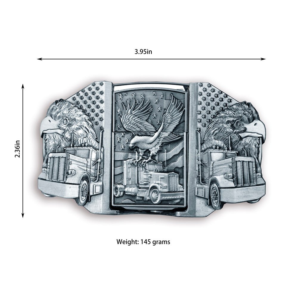 Patriot Belt Buckle with Hidden Lighter