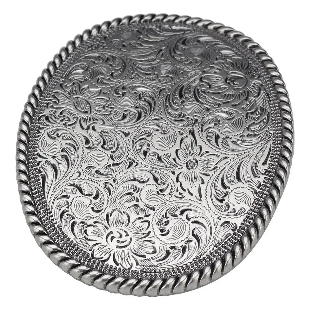 Pattern Antique Silver Belt Buckle